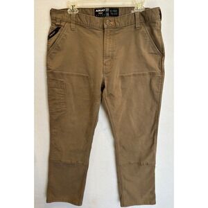 Ariat Rebar M4 Relaxed Men's 34x30 Field Khaki Double Knees Carpenter Canvas